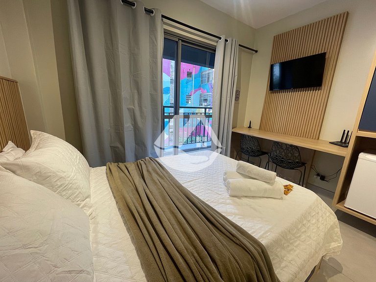 Studio with AC - Vila Buarque - Rooftop Pool