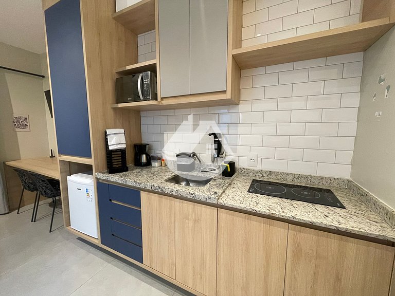 Studio com AC - Vila Buarque - Piscina no Rooftop