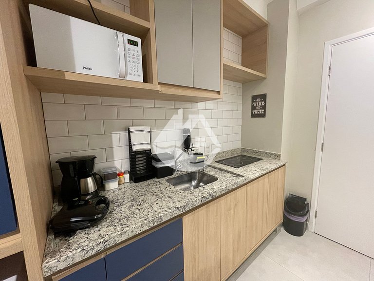 Studio com AC - Vila Buarque - Piscina no Rooftop