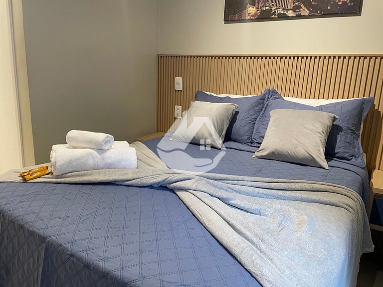 Studio com AC - Vila Buarque - Piscina no Rooftop