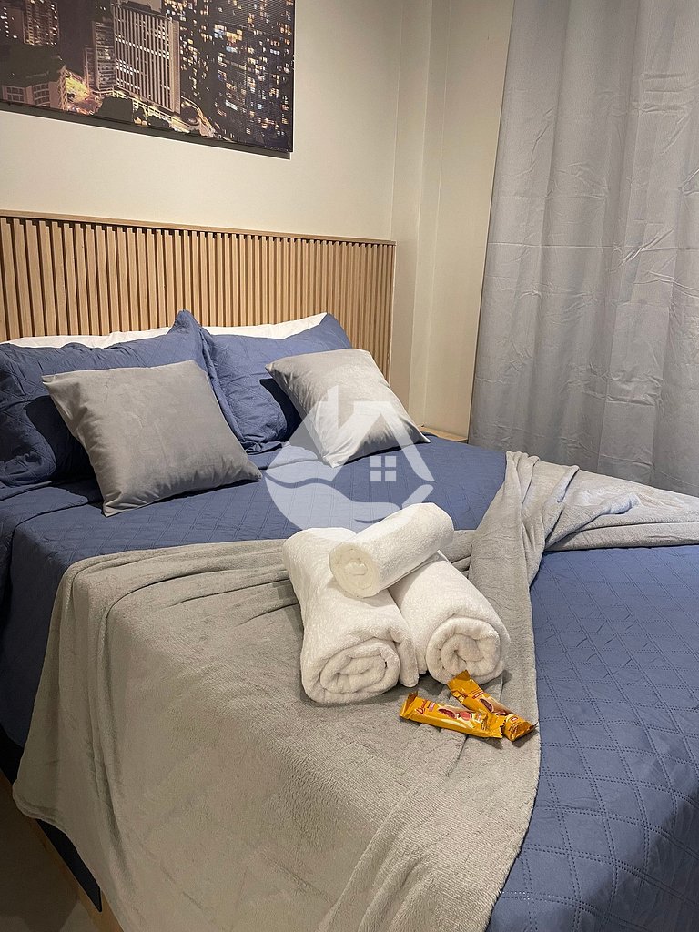 Studio com AC - Vila Buarque - Piscina no Rooftop