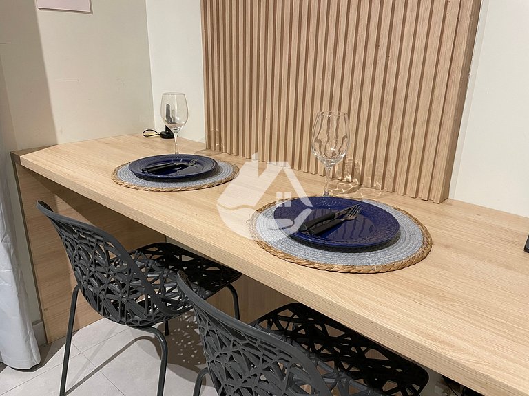 Studio com AC - Vila Buarque - Piscina no Rooftop