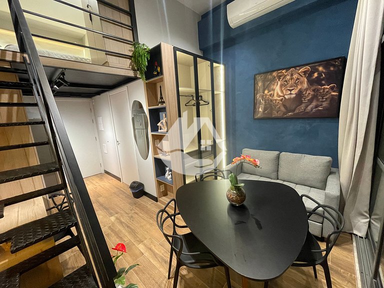 Loft com pé direito Alto - Perto do metrô Brooklin