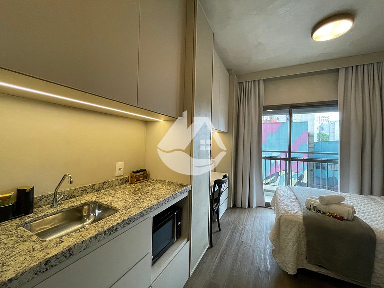 Studio Completo - Piscina no rooftop