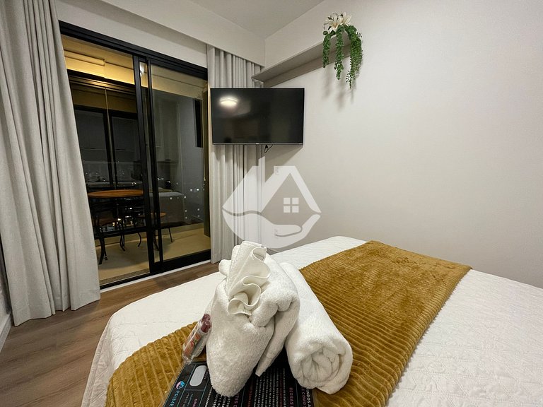 Studio aconchegante - Andar alto - AC -Santo Amaro