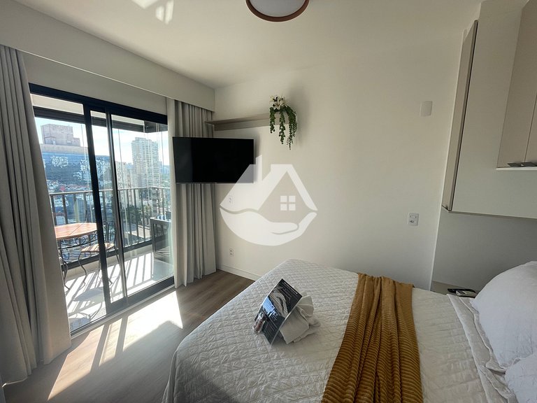 Studio aconchegante - Andar alto - AC -Santo Amaro