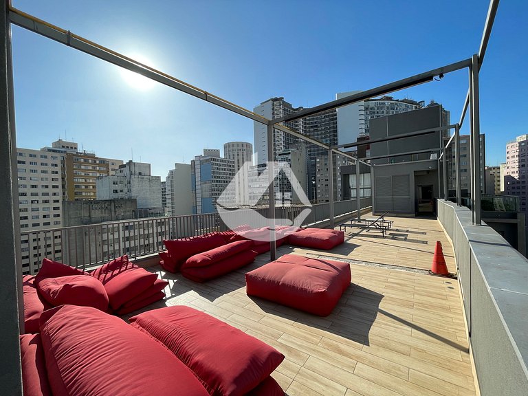 Studio moderno e completo na Consolação