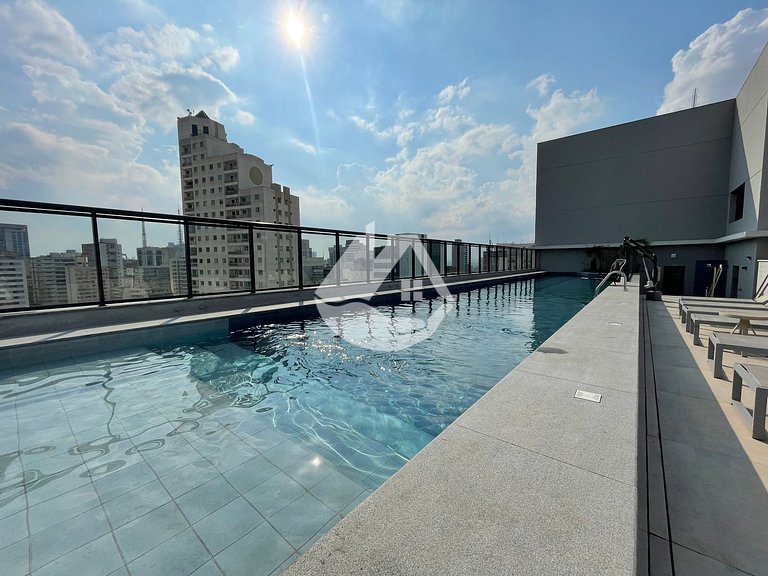 Studio na Augusta - Piscina na cobertura