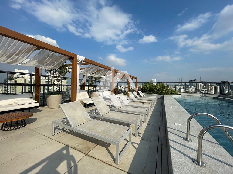 Studio na Augusta - Piscina na cobertura