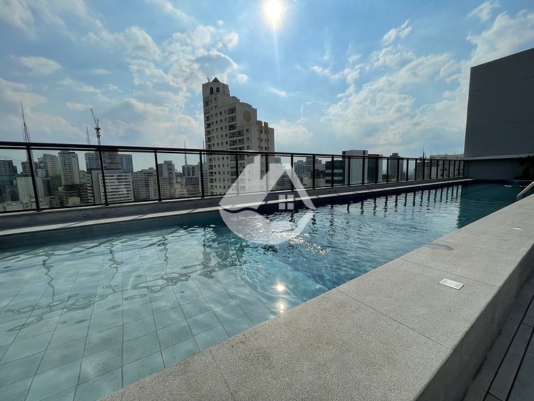 Studio na Augusta - Piscina na cobertura