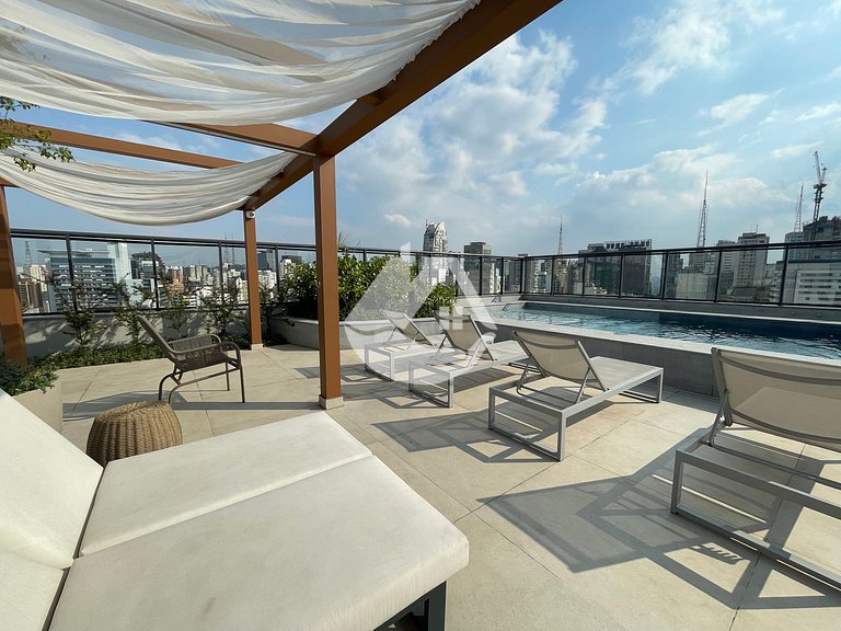 Studio na Augusta - Piscina na cobertura