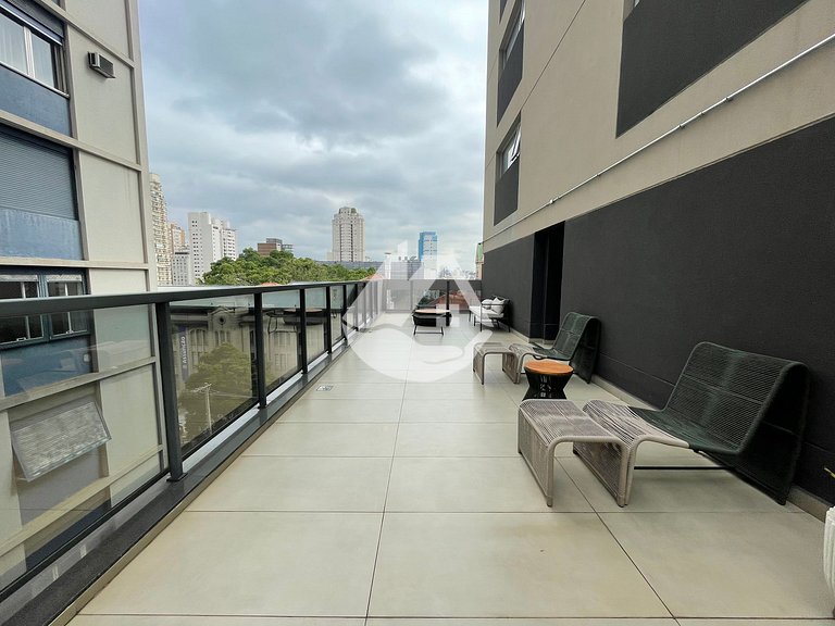 Acogedor estudio en piso alto - Jardins