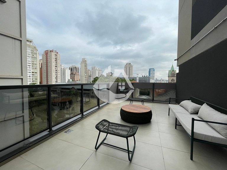 Studio aconchegante em andar alto - Jardins