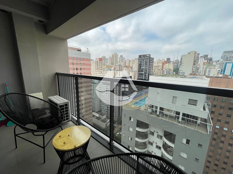 Studio aconchegante em andar alto - Jardins