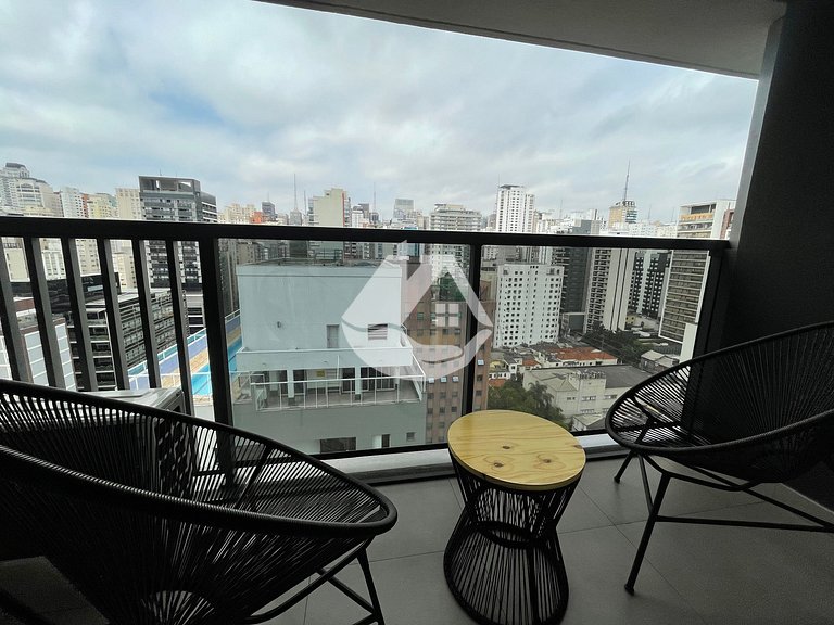 Studio aconchegante em andar alto - Jardins