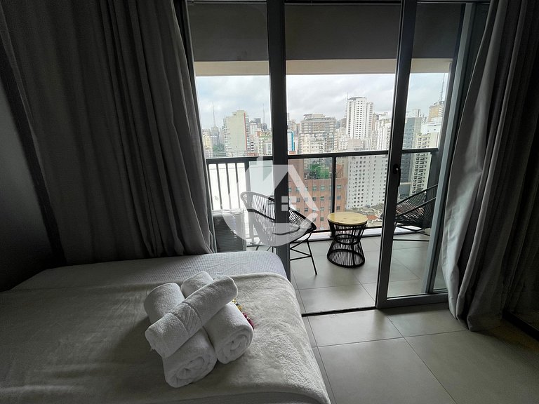 Studio aconchegante em andar alto - Jardins