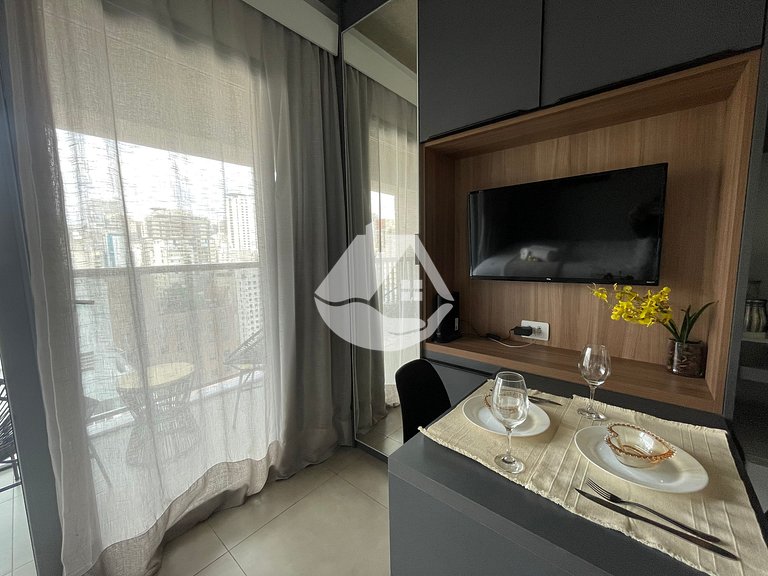 Studio aconchegante em andar alto - Jardins