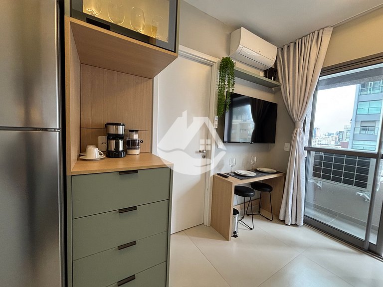 Apartamento 1 dorm. - 4 hóspedes - AC