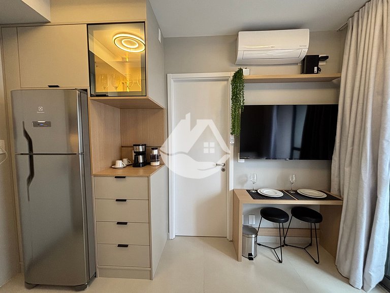 Apartamento 1 dorm. - 4 hóspedes - AC