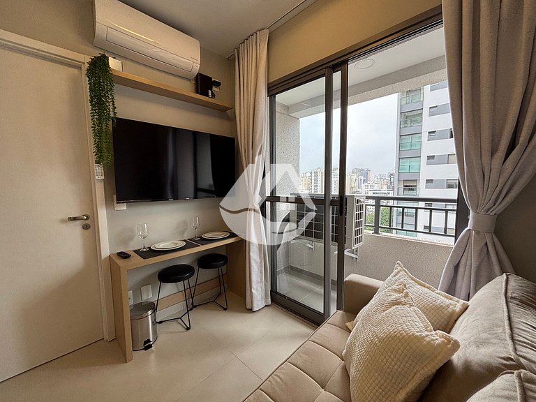 Apartamento 1 dorm. - 4 hóspedes - AC