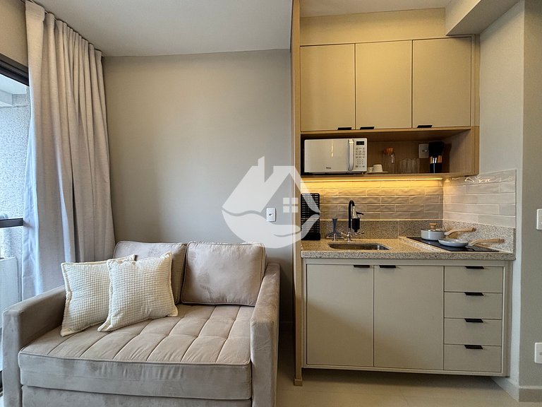 Apartamento 1 dorm. - 4 hóspedes - AC