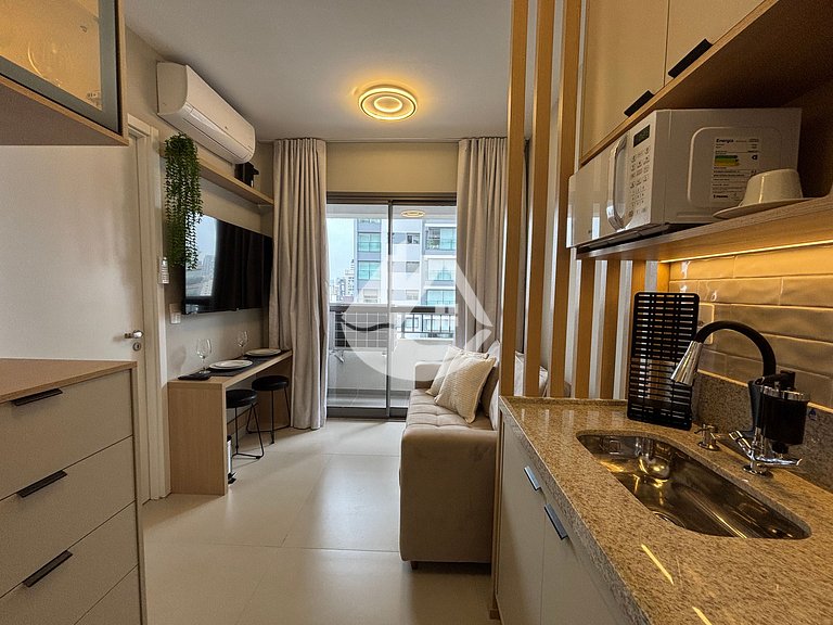 Apartamento 1 dorm. - 4 hóspedes - AC